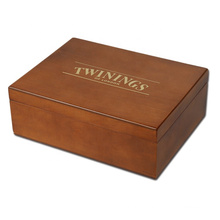 Simple Style Tea Bag Organizer Storage Box Keepsake Hot Stamping Logo Wooden Box Tea